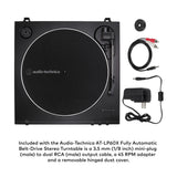 Audio-Technica AT-LP60X Turntable (Black) with Powered Studio Monitors Pair