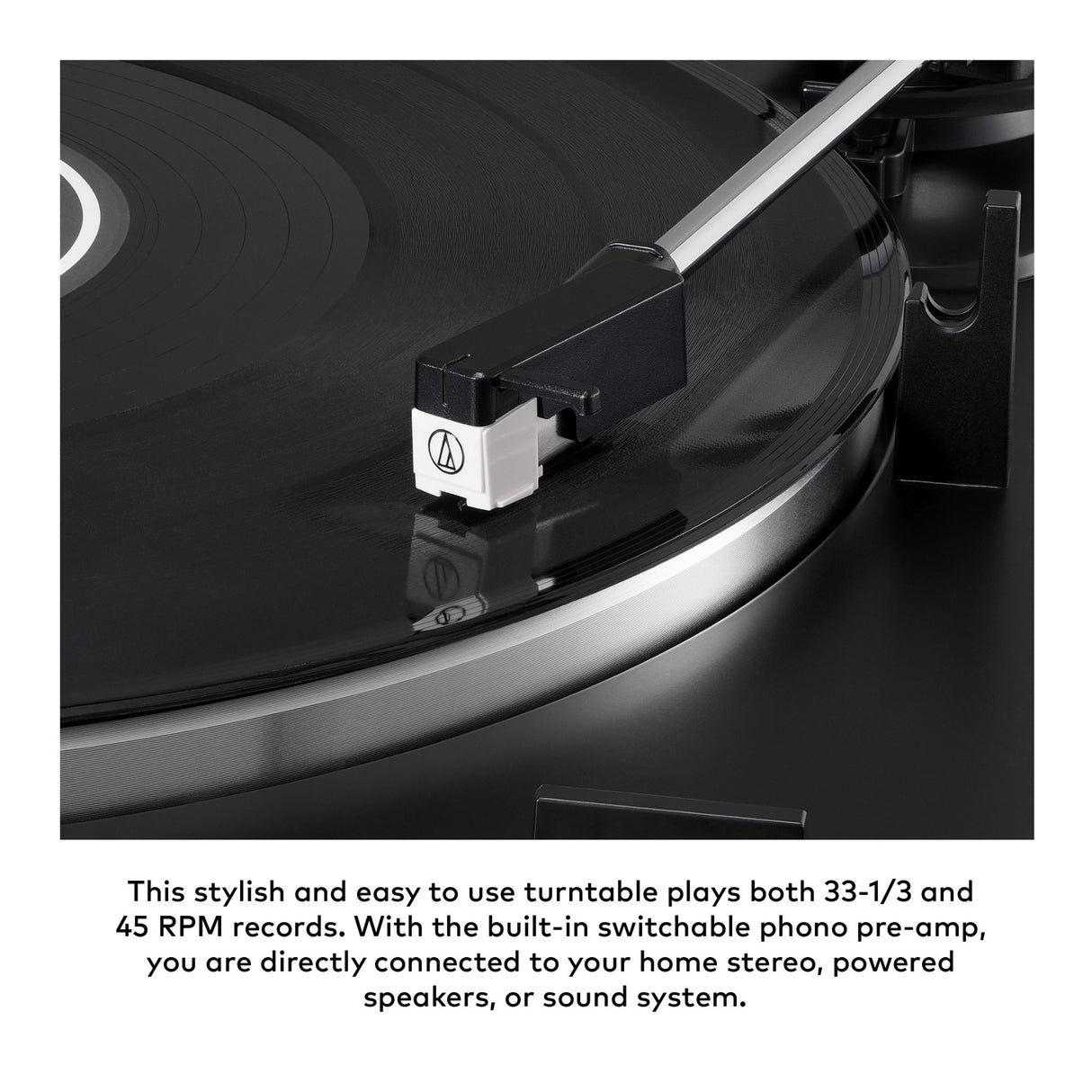 Audio-Technica AT-LP60X Turntable (Black) with Powered Studio Monitors Pair