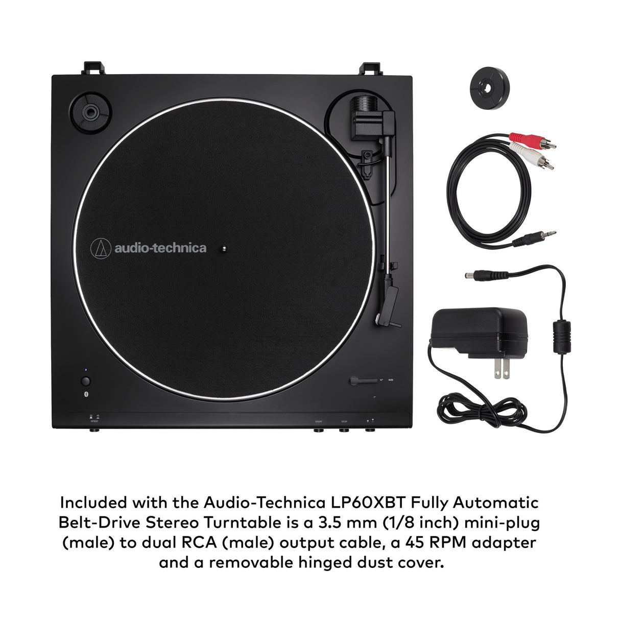 Audio-Technica AT-LP60XBT Bluetooth Stereo Turntable (Black) with Speakers Pairs