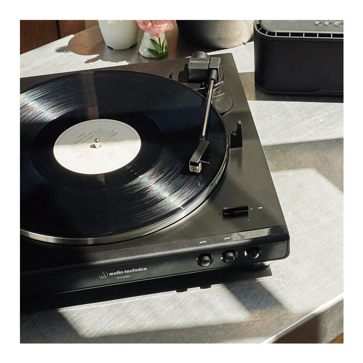 Audio-Technica AT-LP60XBT Bluetooth Stereo Turntable (Black) with Speakers Pairs