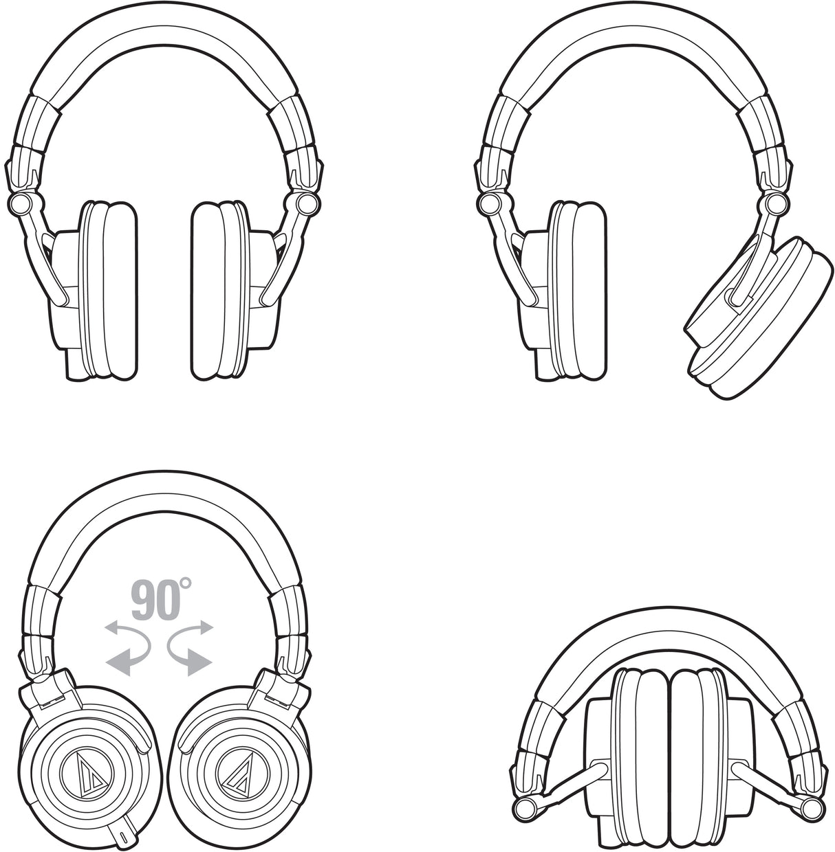 Audio-Technica ATH-M50XWH Professional Studio Monitor Headphones (White) Bundle