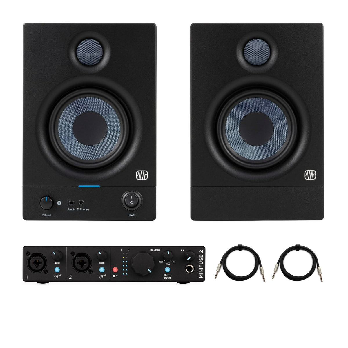 PreSonus Eris 4.5BT 2nd Gen 4.5-Inch Media Reference Monitors with Cables