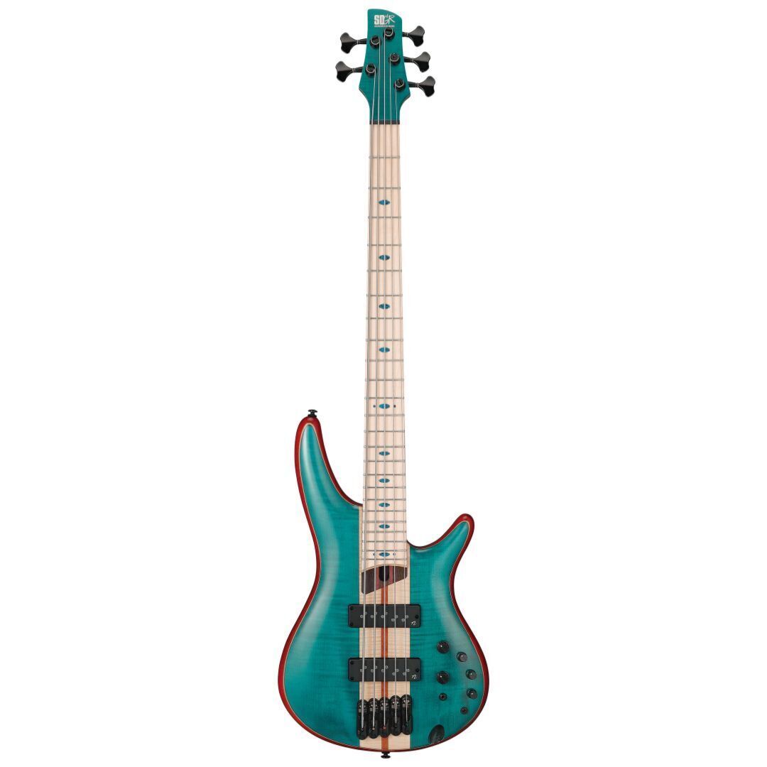 Ibanez SR1425BCGL SR Premium 5  String Electric Bass, Caribbean Green Low Gloss