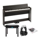 Korg C1 88-Key Digital Piano (Rosewood Brown) with Headphones, Bench, and a Book