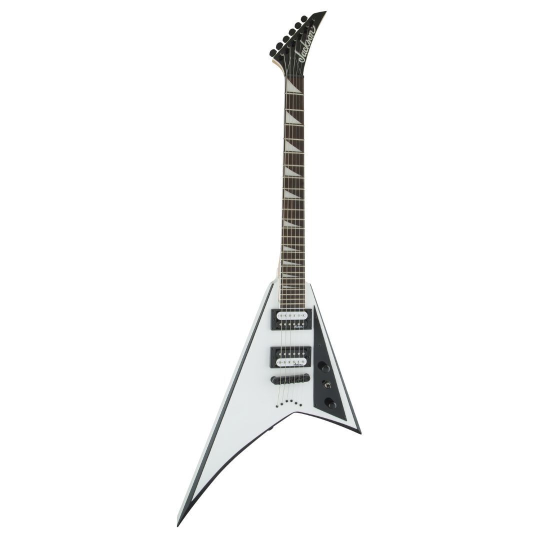 Jackson JS Series Rhoads JS32T, White with Black Bevels Electric Guitar
