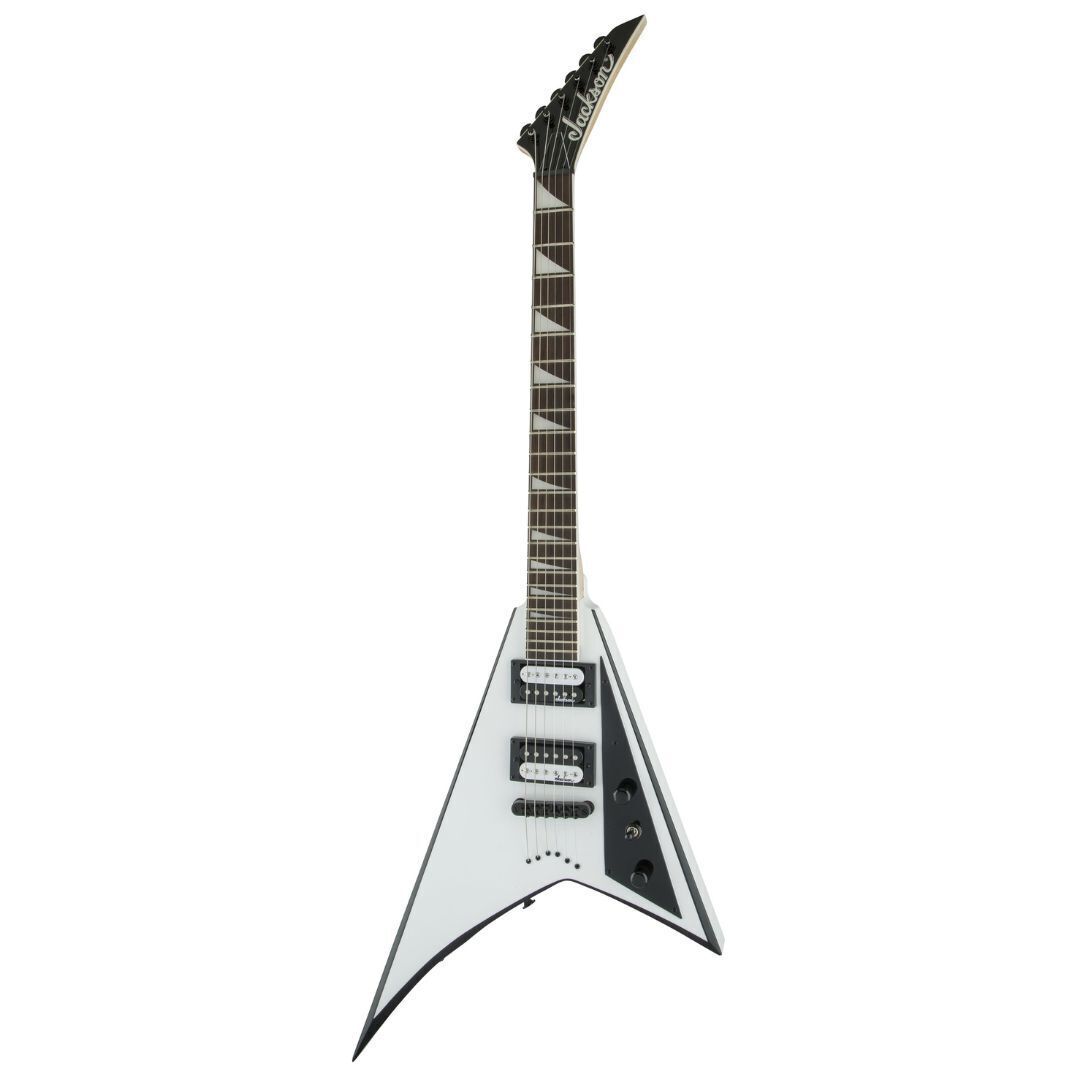 Jackson JS Series Rhoads JS32T, White with Black Bevels Electric Guitar