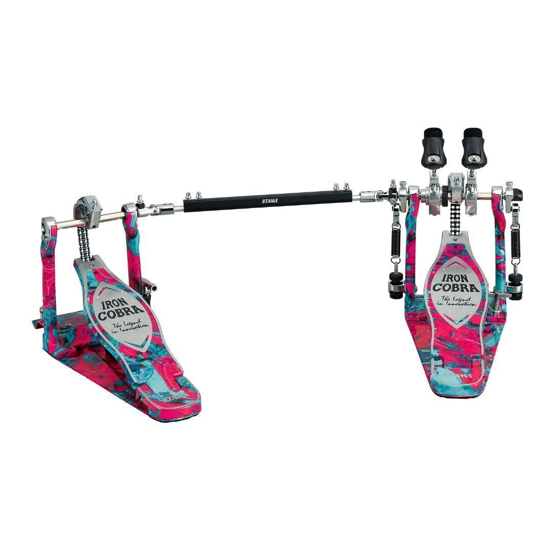 TAMA 50th Limited Iron Cobra Marble Coral Swirl Power Glide Twin Pedal