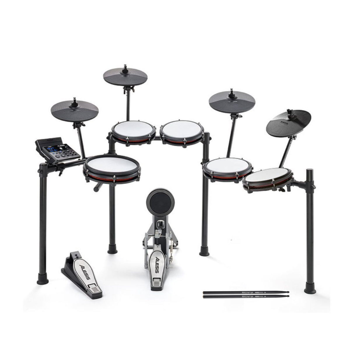 Alesis Nitro Max Kit Electronic Drum Set with Quiet Mesh Pads Bundle