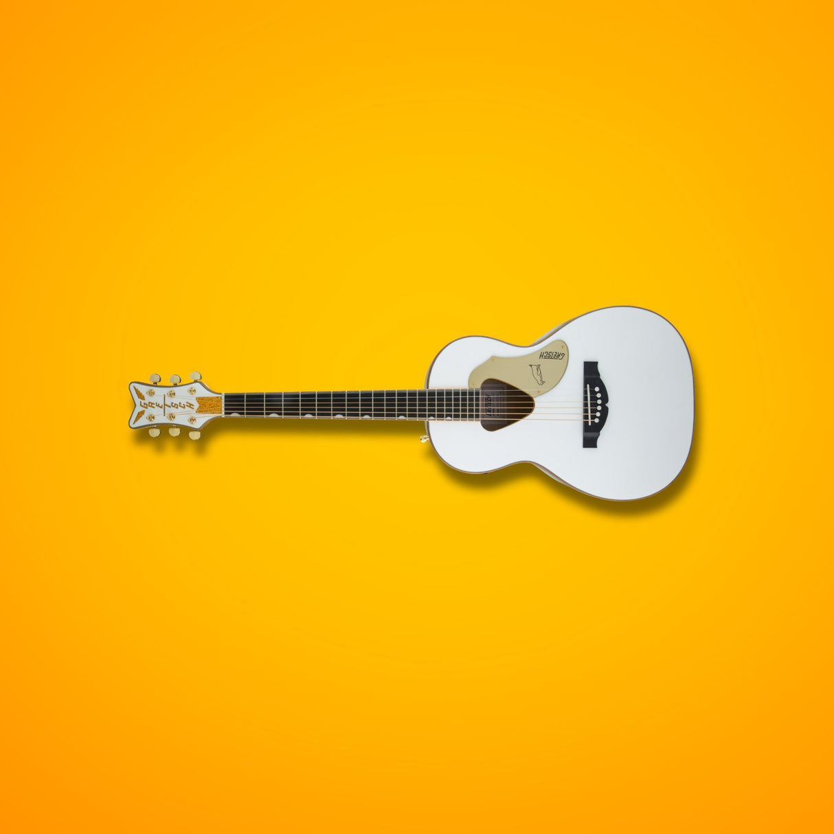 Gretsch G5021E Rancher Penguin Parlor Acoustic 6-String Guitar (White) Bundle