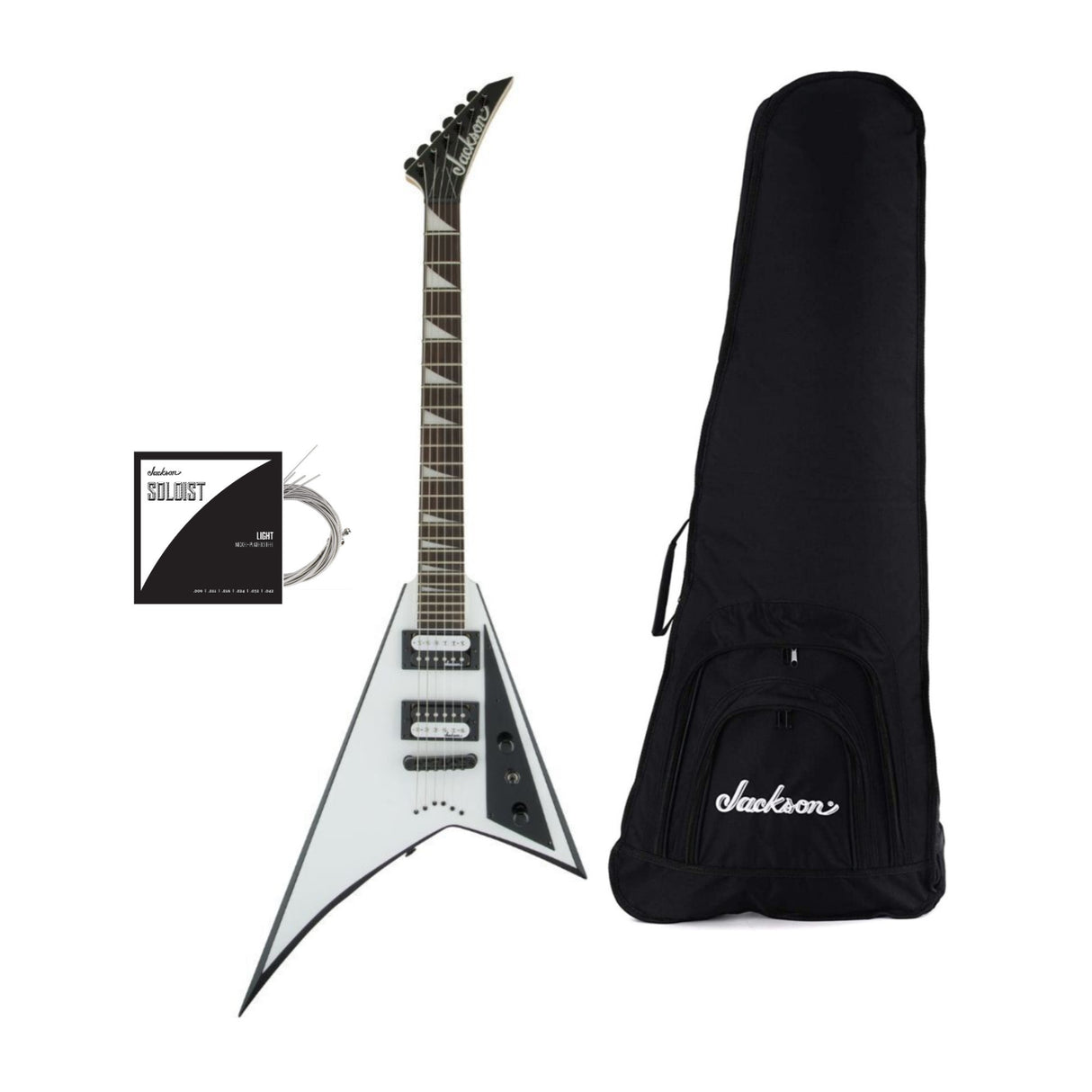 Jackson JS Series Rhoads JS32T Electric Guitar (White & Black) with Gig Bag