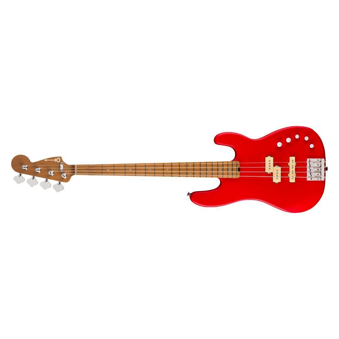 Charvel ProMod San Dimas PJ IV MAH Bass Guitar - Satin Ferrari Red