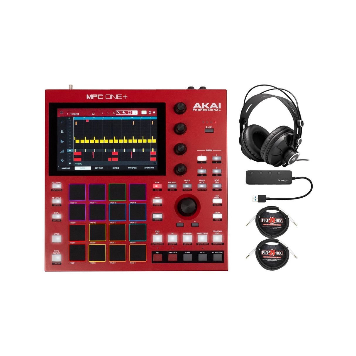 Akai Professional MPC One+ MIDI Controller with Monitor Headphones Bundle