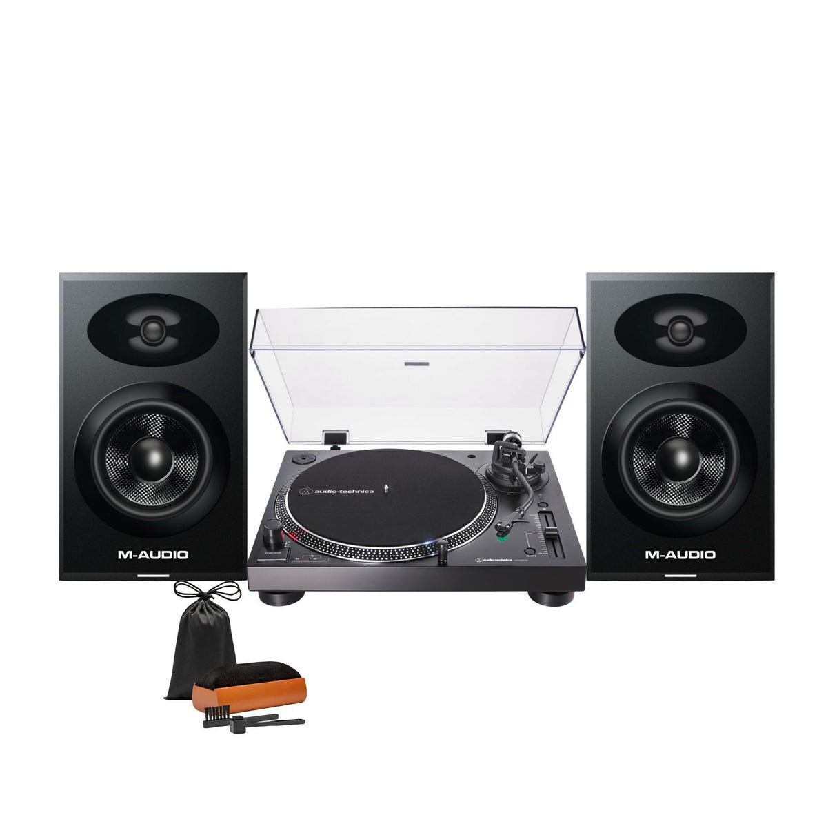 Audio Technica Wireless USB Turntable with M-Audio BX5 Graphite 5in Monitors Kit