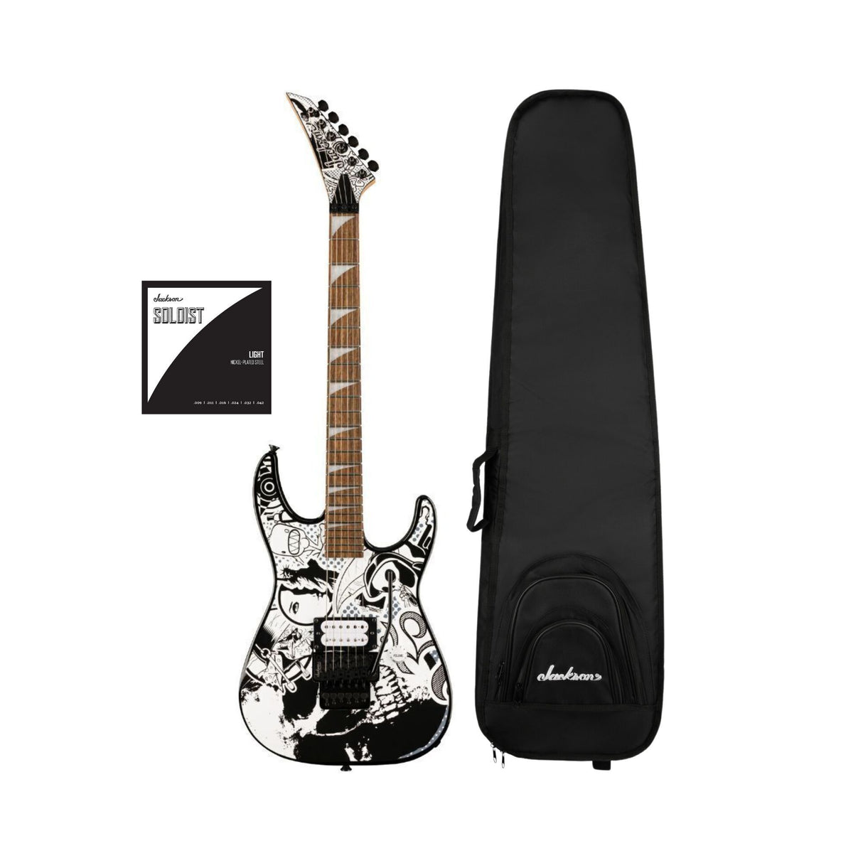 Jackson X Series Dinky DK1 H Electric Guitar (Skull Kaos) w/ Gig Bag and Strings