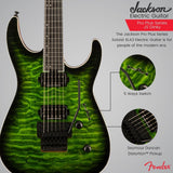 Jackson Pro Plus Series Soloist DKAQ Electric Guitar (Emerald Green) with Case