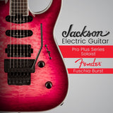 Jackson Pro Plus Soloist SLA3Q 6-String Electric Guitar (Fuschia Burst) and Case