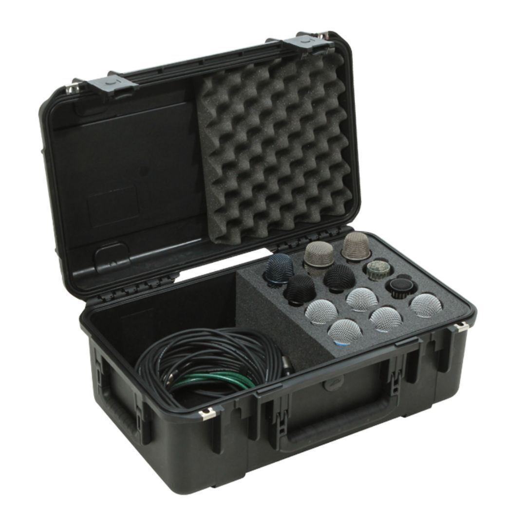 SKB Music iSeries Waterproof 12-Mic Case with Storage Compartment