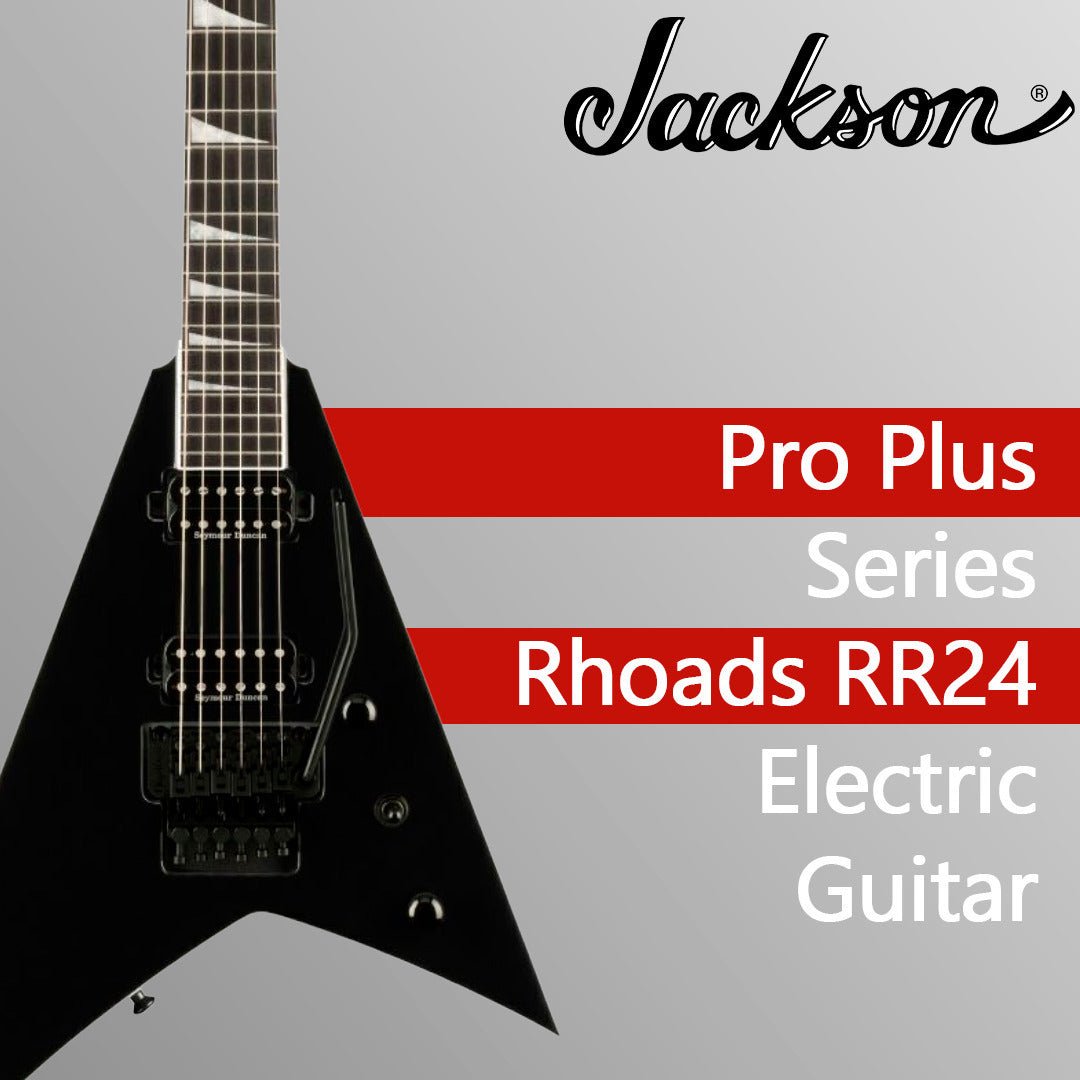 Jackson Pro Plus Series Rhoads RR24 Electric Guitar (Deep Black) with Case