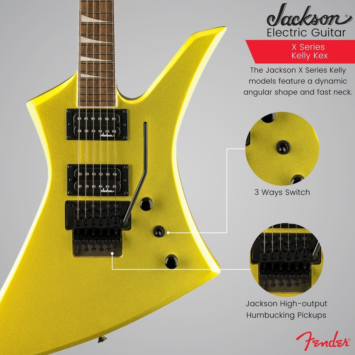 Jackson X Series Kelly KEX Electric Guitar (Lime Green Metallic) Bundle