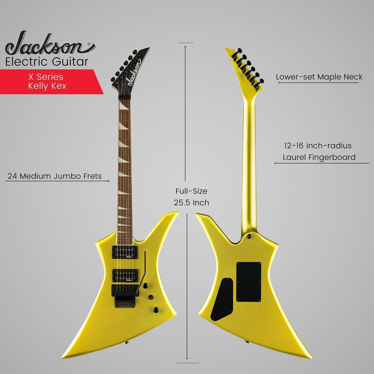 Jackson X Series Kelly KEX Electric Guitar (Lime Green Metallic) Bundle