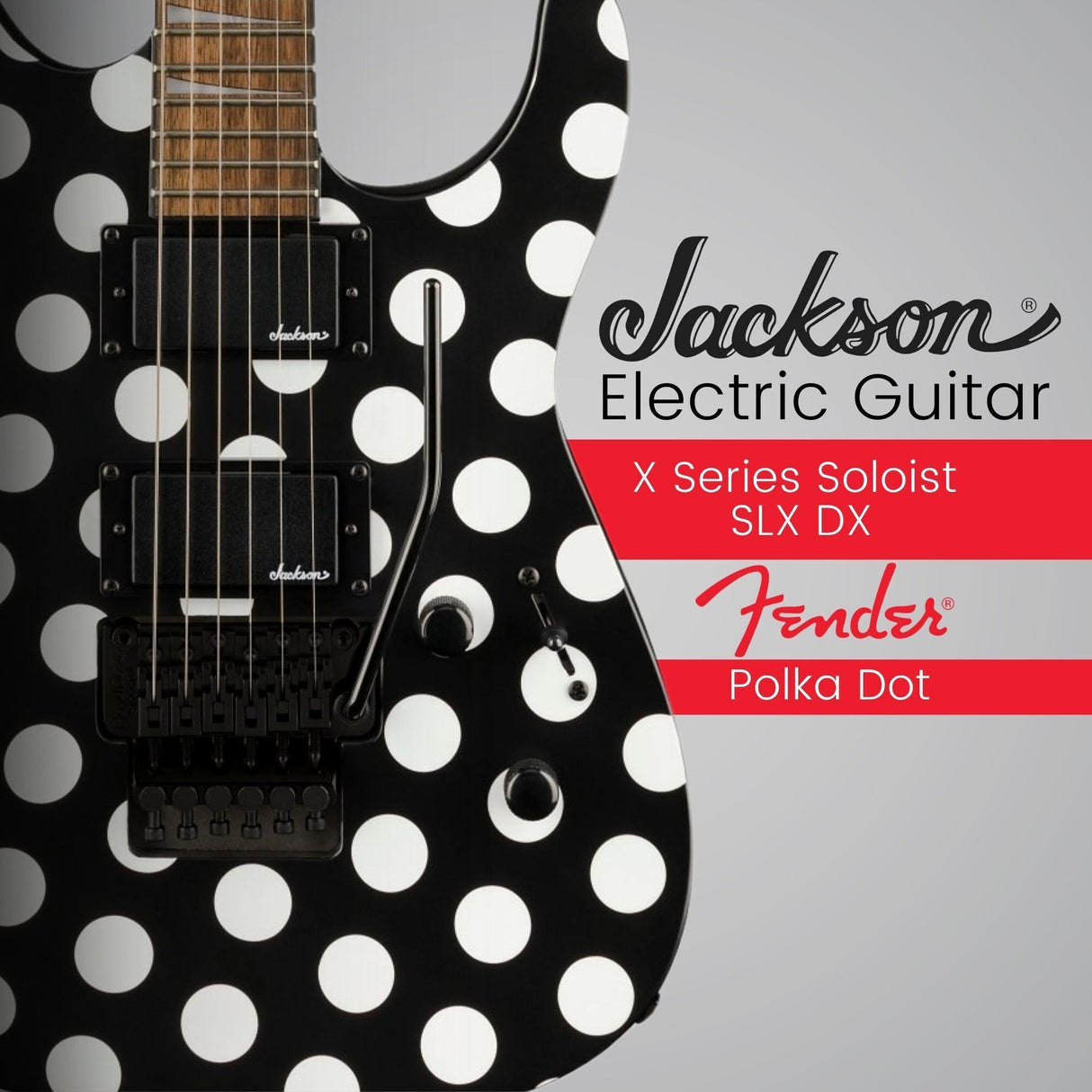 Jackson X Series Soloist SLX DX Electric Guitar (Polka Dot) Bundle