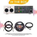 Universal Audio VOLT-2 USB Audio Interface with XLR,Guitar and 1/4 in TRS Cables