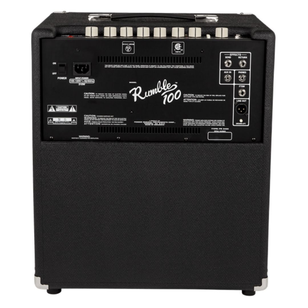 Fender Rumble 100 (V3), 120V, Black/Silver Guitar Amplifier