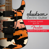 Jackson X Series Soloist SLX DX Electric Guitar (Butterscotch Camo) Bundle