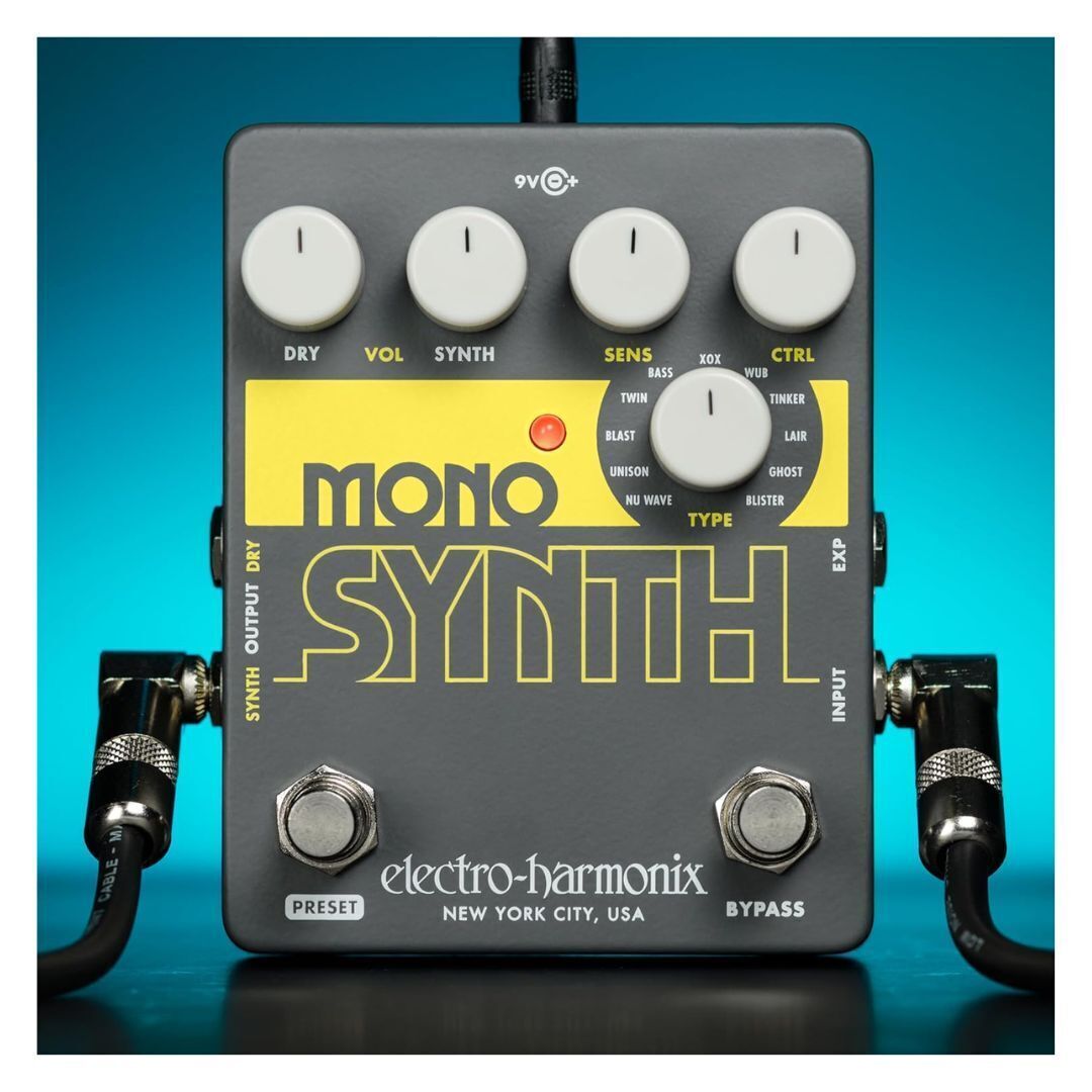 Electro Harmonix Guitar Mono Synth Effects Pedal Includes Power Supply