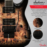 Jackson JS Series Dinky JS32 DKAP Electric Guitar (Black Burst Poplar) Bundle