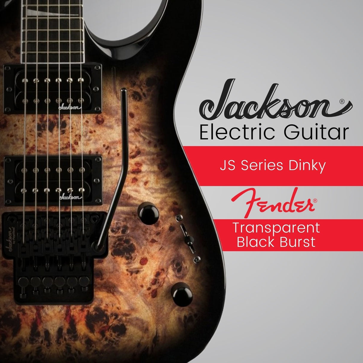 Jackson JS Series Dinky JS32 DKAP Electric Guitar (Black Burst Poplar) Bundle