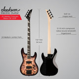 Jackson JS Concert Bass CB JS3P Bass Guitar(Trans Black Burst), Gig Bag, Strings