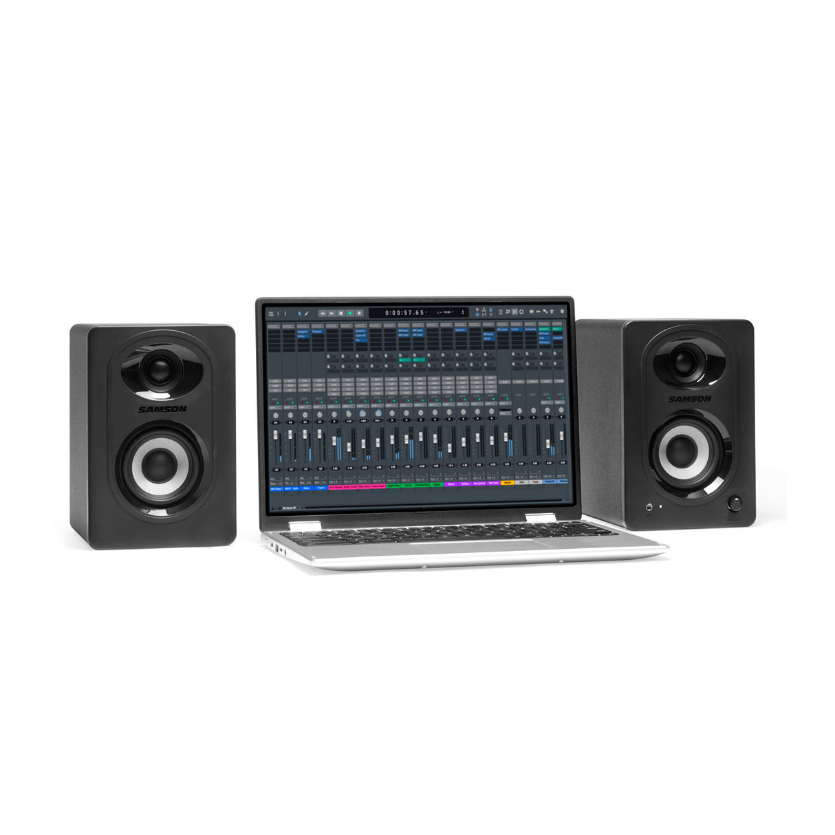 Samson MediaOne M30BT 3-Inch Powered Bluetooth Studio Monitors with Stands