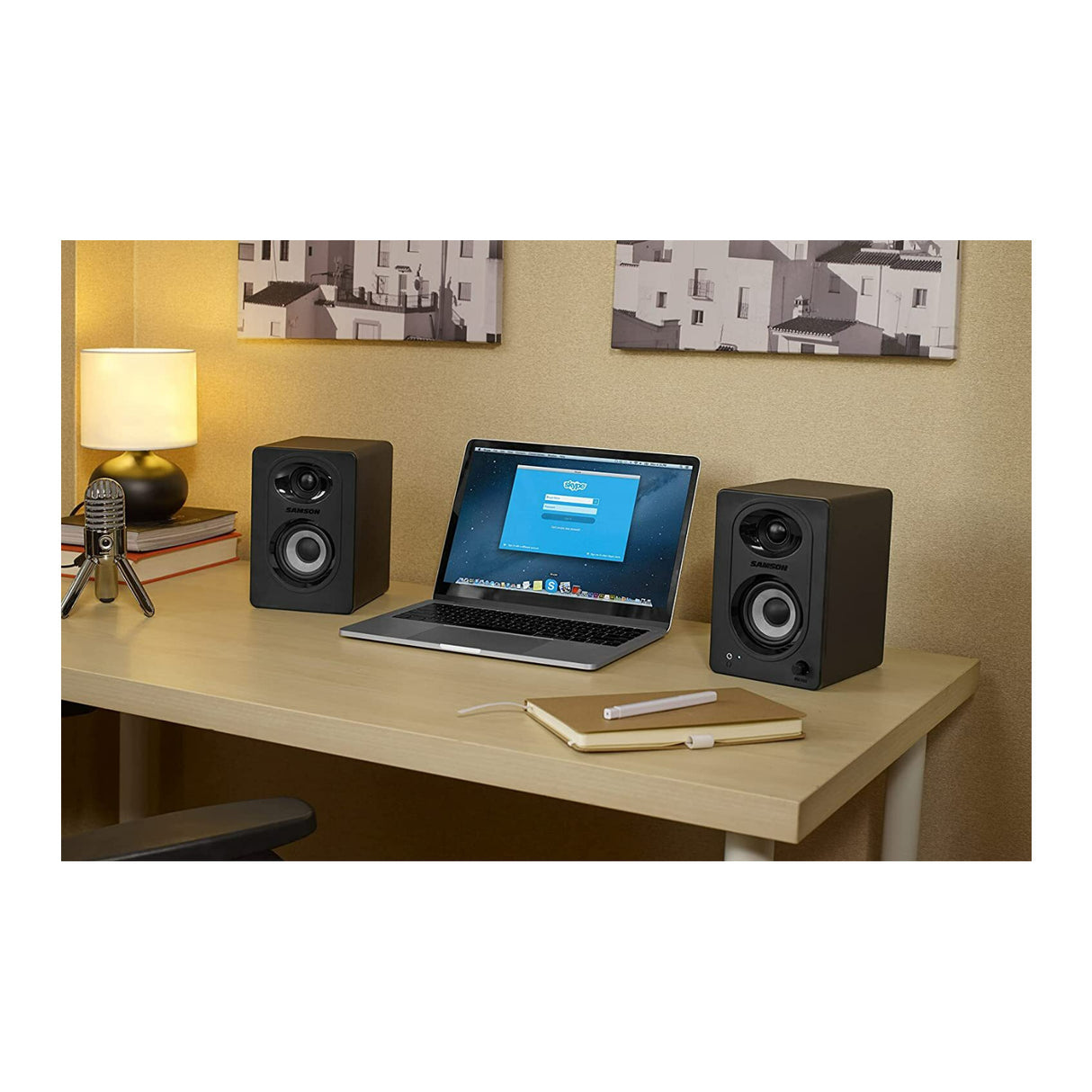 Samson MediaOne M30BT 3-Inch Powered Bluetooth Studio Monitors with Stands