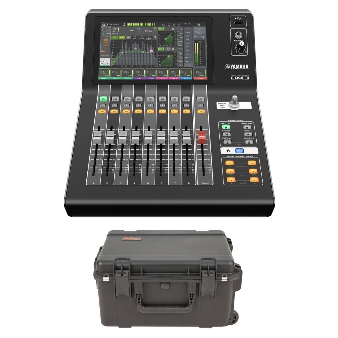 Yamaha DM3-D 22 Channel Ultracompact Digital Mixing Console and SKB iSeries Case
