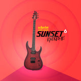Schecter Sunset-6 Extreme 6-String Electric Guitar (Scarlet Burst) Bundle