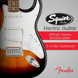 Squier Affinity Series Stratocaster Electric Guitar (Laurel, 3-Color Sunburst)