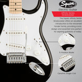 Squier Affinity Series Stratocaster Electric Guitar (Black) Bundle
