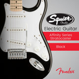 Squier Affinity Series Stratocaster Electric Guitar (Black) Bundle