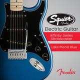 Squier Affinity Stratocaster 6-String Electric Guitar (Lake Placid Blue) Bundle