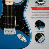 Squier Affinity Stratocaster 6-String Electric Guitar (Lake Placid Blue) Bundle