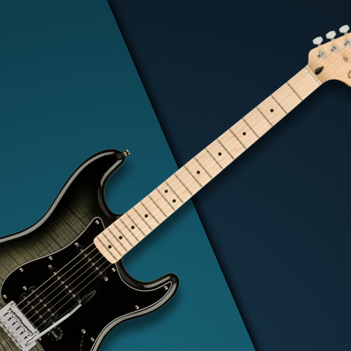 Squier Affinity Series Stratocaster FMT HSS Guitar (Black Burst) Bundle