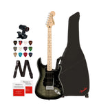 Squier Affinity Series Stratocaster FMT HSS Guitar (Black Burst) Bundle