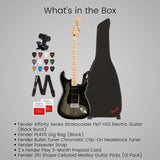 Squier Affinity Series Stratocaster FMT HSS Guitar (Black Burst) Bundle