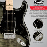 Squier Affinity Series Stratocaster FMT HSS Guitar (Black Burst) Bundle