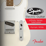 Squier Affinity Series Telecaster Electric Guitar (Olympic White) Bundle