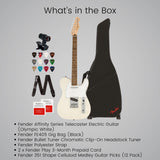 Squier Affinity Series Telecaster Electric Guitar (Olympic White) Bundle