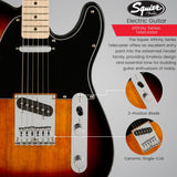 Squier Affinity Series Telecaster Electric Guitar (3-Color Sunburst) Bundle
