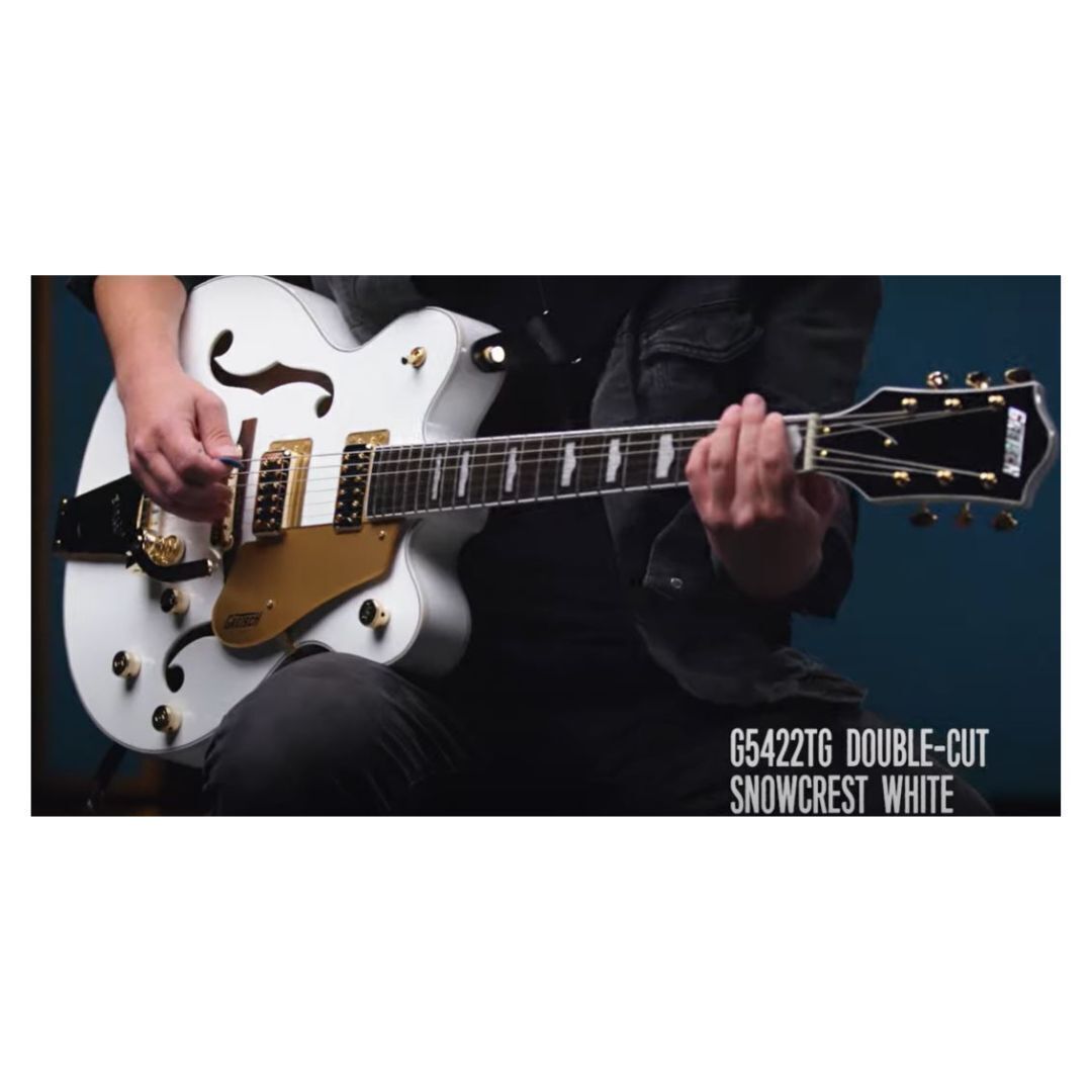 Gretsch G5422TG Electromatic Hollowbody Electric Guitar, Bigsby, Snowcrest White