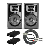 JBL 308P MkII Powered 8-inch Two-Way Studio Monitor (Pair) with Accessory Bundle